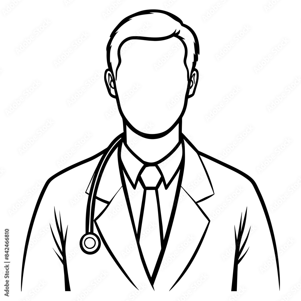 Doctor man vector illustration. Doctor in white coat. Stethoscope. Doctor man vector illustration. Doctor in white coat. Stethoscope.