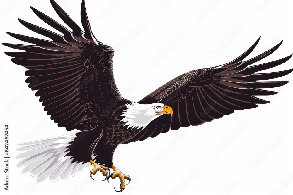 Obraz premium A Bald Eagle In Flight With Spread Wings