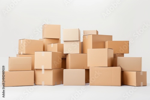 A Stack of Cardboard Boxes on a White Background © PLATİNUM