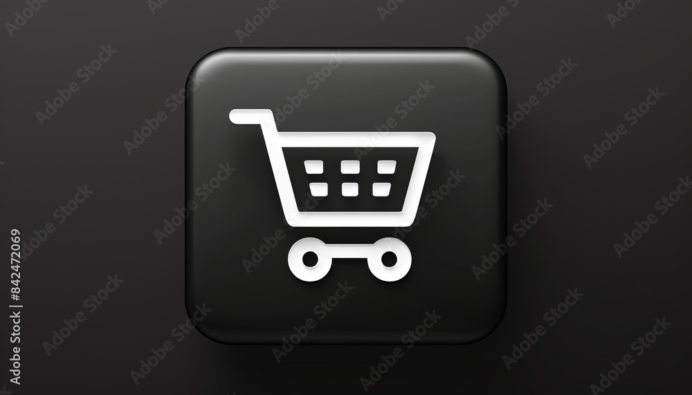 A black and white shopping cart icon A black and white shopping cart icon