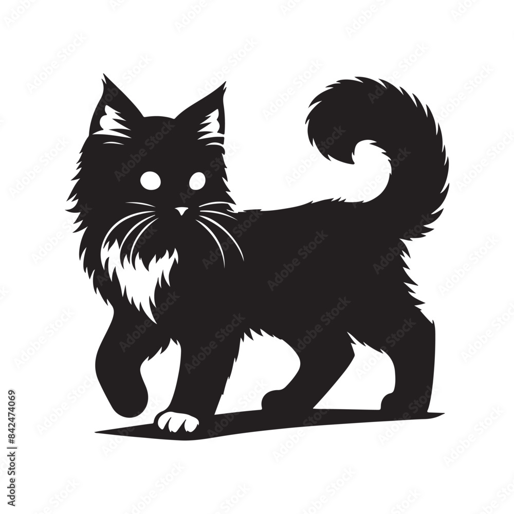 vector silhouette black cat in white background vector silhouette black cat in white background