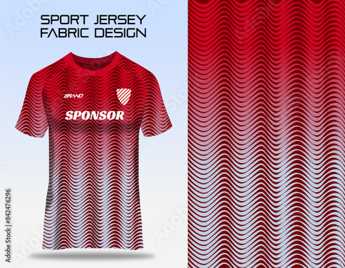 Sport jersey uniform. Fabric textile pattern Design for soccer football, badminton, volleyball, tennis, cycling, and e-sport club. Sublimation fabric printing design photo