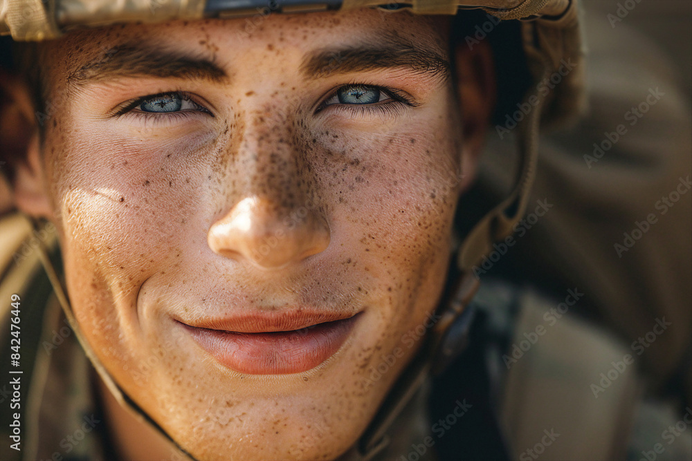 Generative ai picture of soldier in military uniform fighting for peace Generative ai picture of soldier in military uniform fighting for peace