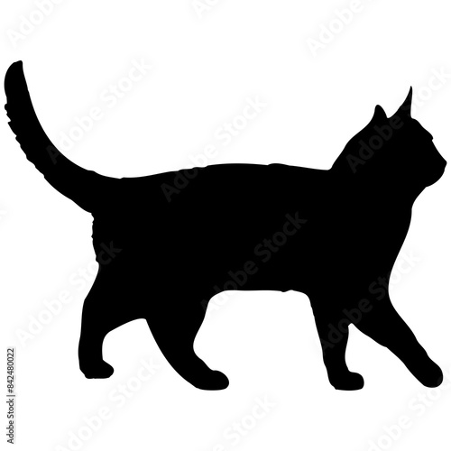 Wallpaper Mural Cat Silhouette. cat silhouette vector illustrations, showcasing diverse feline poses sitting, standing, walking, jumping. Black silhouettes against a white Torontodigital.ca