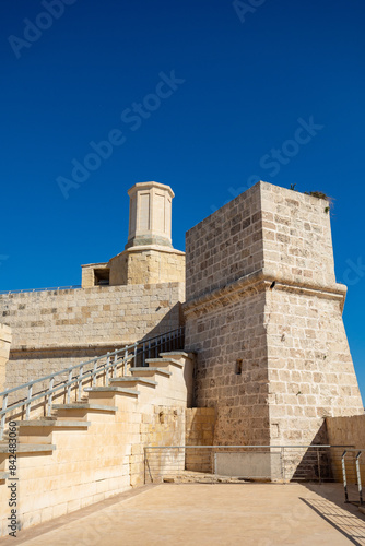 Fort St. Angelo, symbol of Malta's resilience, majestic stone walls, silent witness to rich history. Port in Birgu. View from Fort Saint Angelo. Cultural heritage of Malta © ArtushFoto