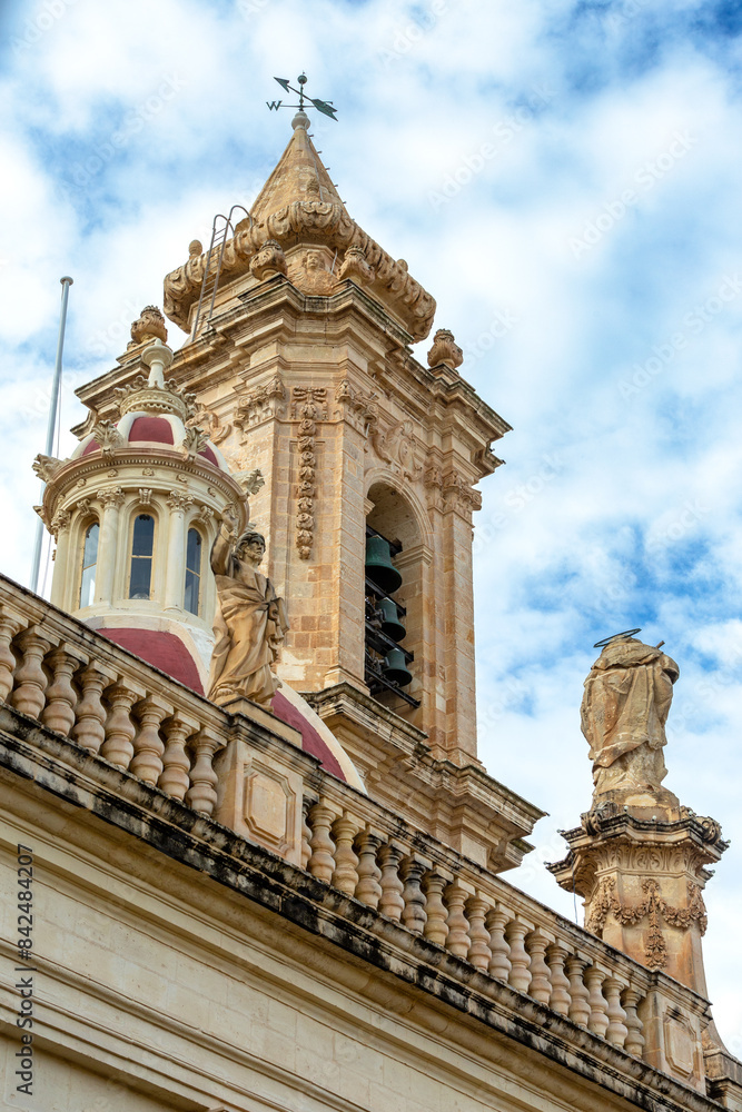 Φωτογραφία Majestic Zabbar Parish Church in Malta, a symbol of faith and heritage, standing tall against the blue sky