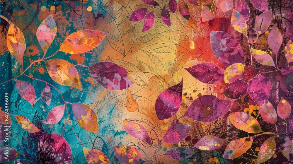The leaves dance with a joyous energy, evoking a sense of springtime renewal The leaves dance with a joyous energy, evoking a sense of springtime renewal