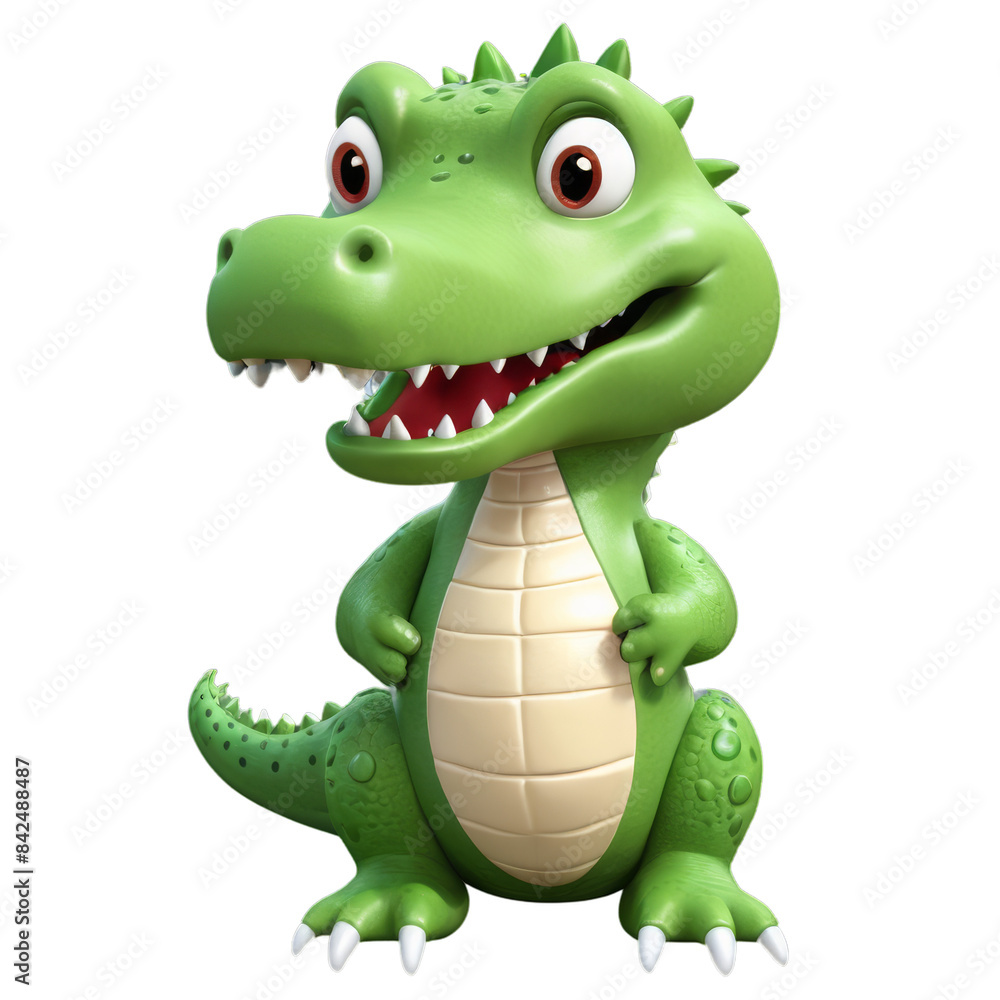 Fototapeta premium 3d illustration of cute crocodile icon