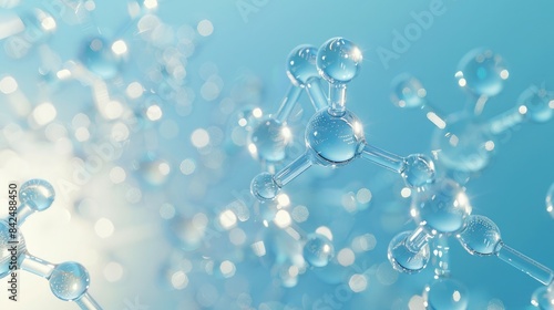 Advanced Skincare Science background, Molecular Exploration of Acids, Collagen, and DNA for Cosmetic Treatment and Therapy