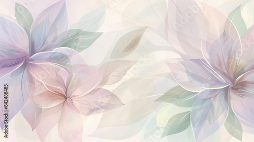 Pastel Colored Floral Background Illustration, Perfect for Spring or Summer Design, Digital Art for Wall Prints, Posters, Cards, and Invitations