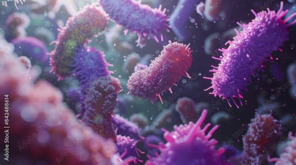 Antimicrobial Resistance in Pathogenic Bacteria, 3D Illustration of the Microbiological Battle in Medicine and Research Antimicrobial Resistance in Pathogenic Bacteria, 3D Illustration of the Microbiological Battle in Medicine and Research