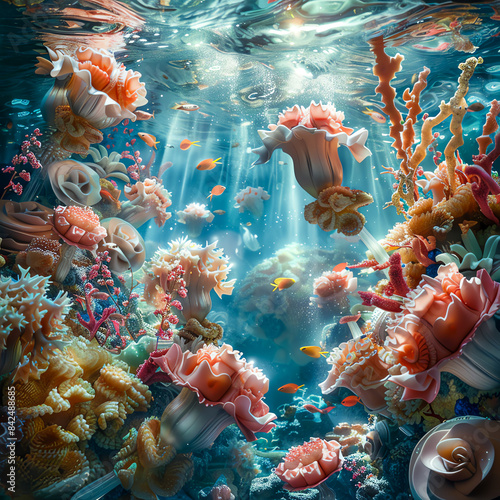 Close-up of an underwater scene photo