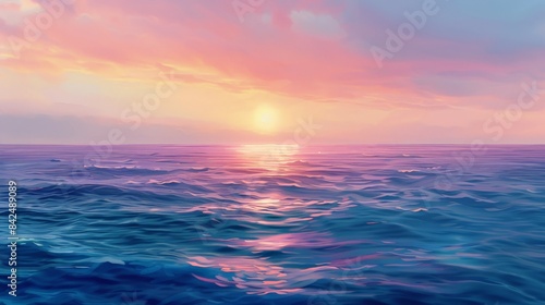 Sunset over a tranquil ocean © KP