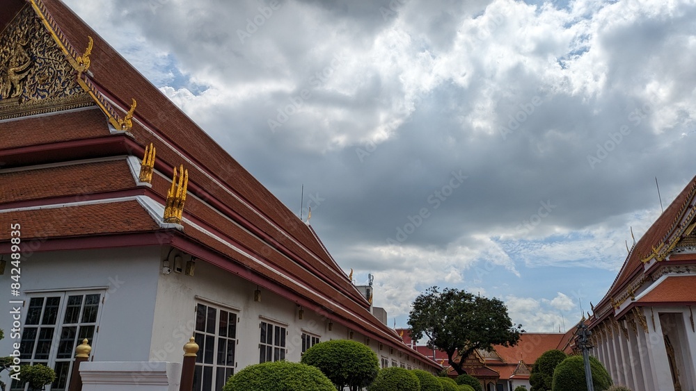 A traditional building in Thailand. Beautiful architecture. A traditional building in Thailand. Beautiful architecture.