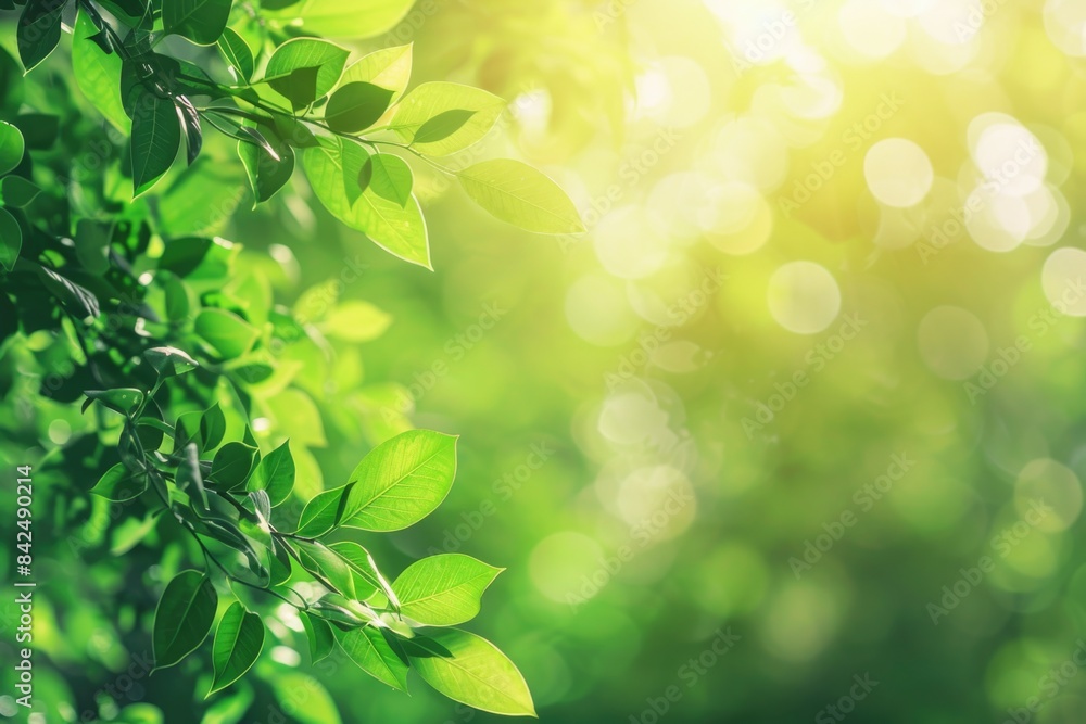 Green Spring Background. Beautiful Natural Abstract Background in Soft Summer Sunlight Green Spring Background. Beautiful Natural Abstract Background in Soft Summer Sunlight