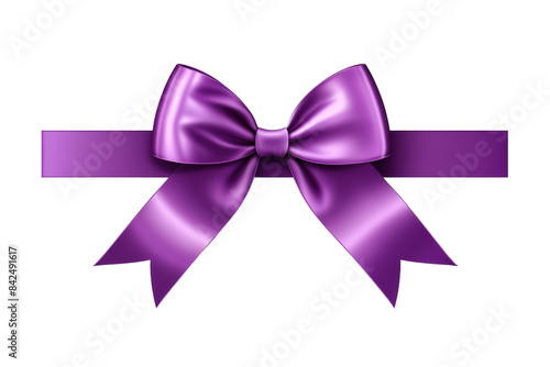 Enchanting Elegance: A Whimsical Purple Ribbon Adorned With a Delicate Bow on White or PNG Transparent Background. © Muhammad
