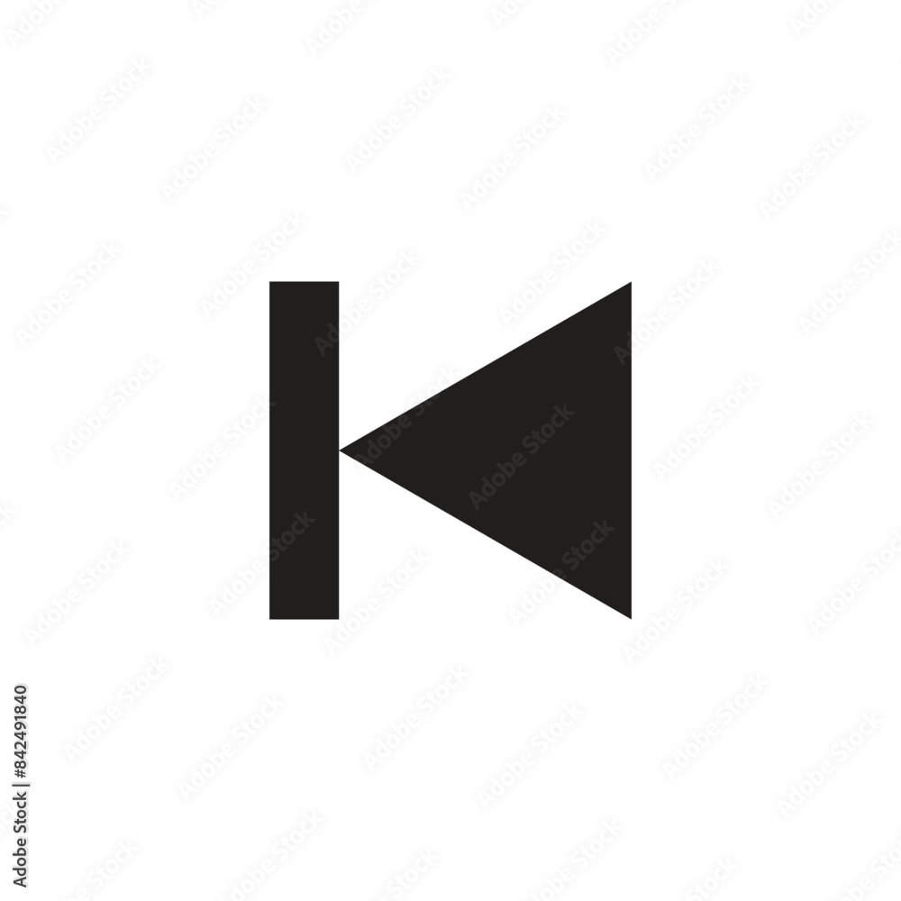 Back arrow media icon symbol vector Back arrow media icon symbol vector