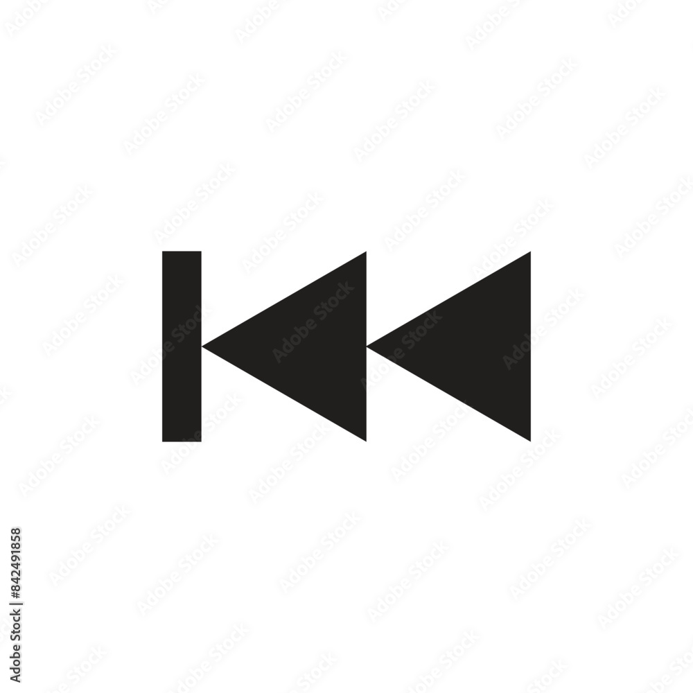 Backward icon sign vector for UI website and app Backward icon sign vector for UI website and app