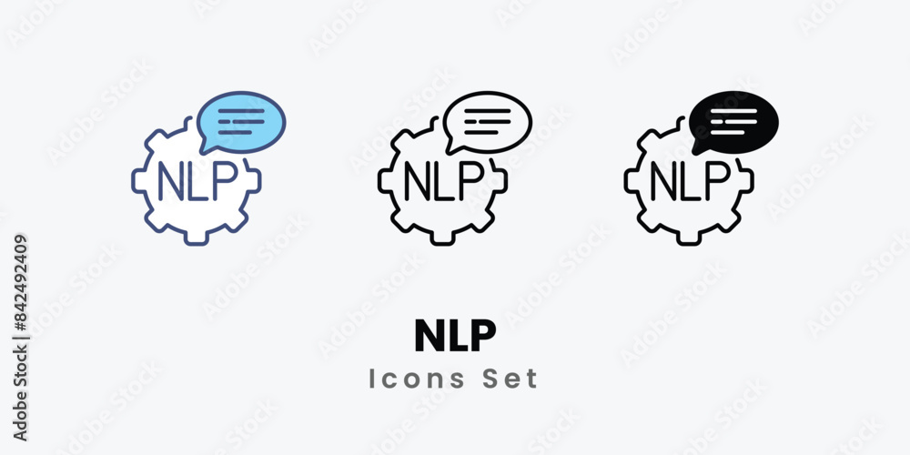 NLP icons vector set stock illustration NLP icons vector set stock illustration