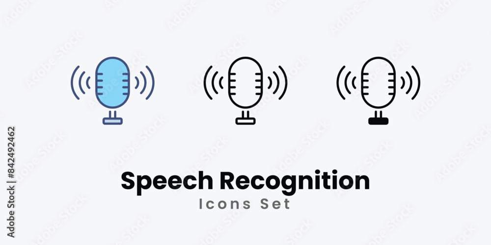 Speech Recognition icons vector set stock illustration Speech Recognition icons vector set stock illustration