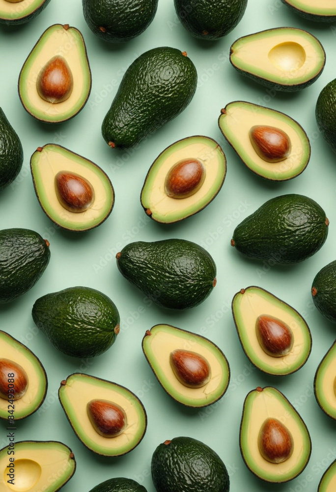 a pattern of avocados a pattern of avocados