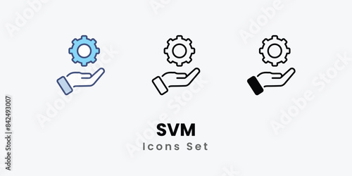 SVM icons vector set stock illustration