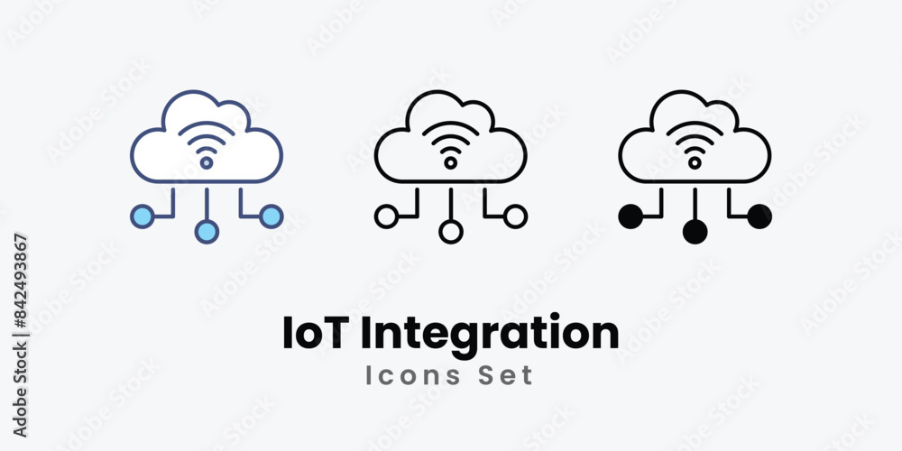 IoT Integration icons vector set stock illustration IoT Integration icons vector set stock illustration