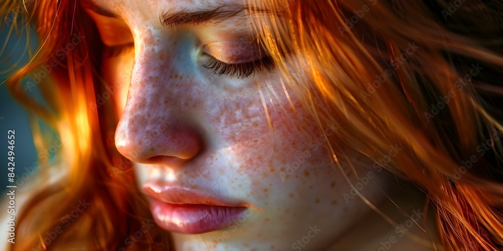 The endearing freckled nose a charming constellation that enhances her face. Concept Beauty in imperfections, Unique facial features, Freckles as constellations The endearing freckled nose a charming constellation that enhances her face. Concept Beauty in imperfections, Unique facial features, Freckles as constellations