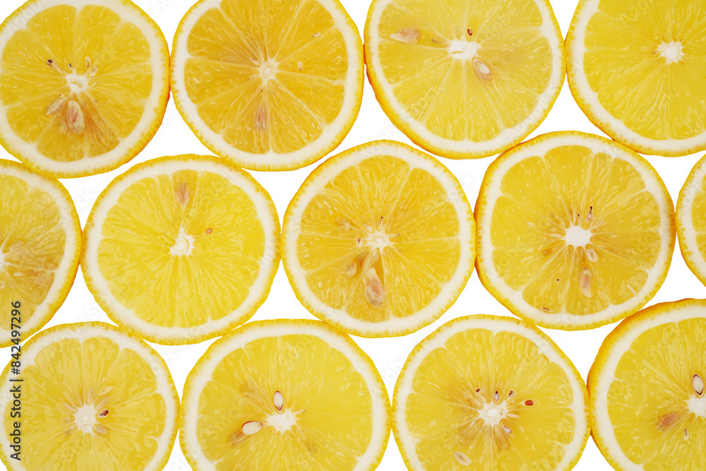 Lemon slices in a pattern cutout Lemon slices in a pattern cutout