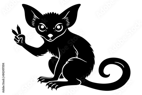 lemur silhouette vector illustration photo