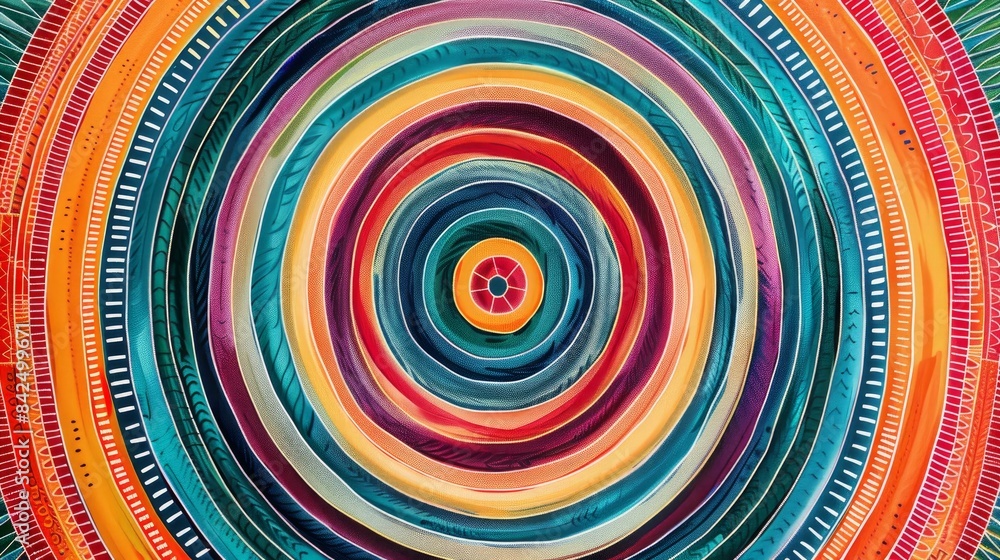 Circular pattern with colorful arcs. Circular pattern with colorful arcs.