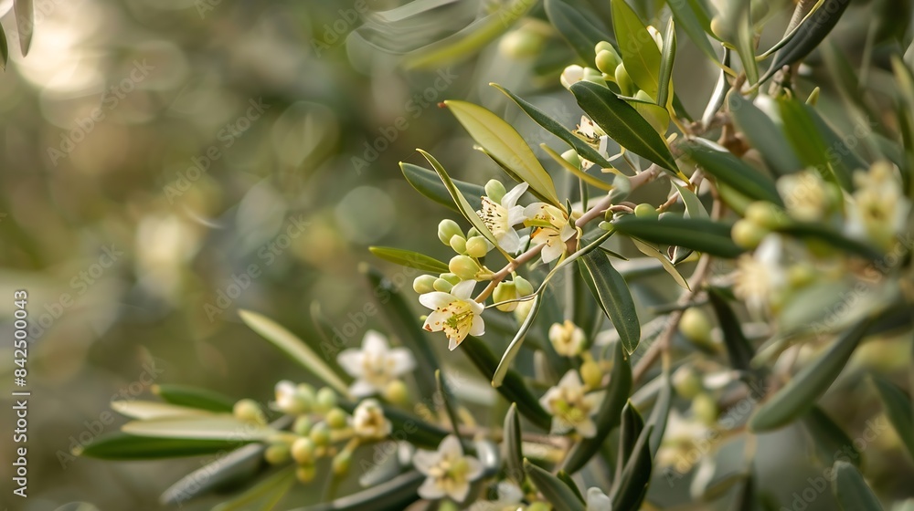 Images of the flowers of fruit trees Olive tree flower photos : Generative AI