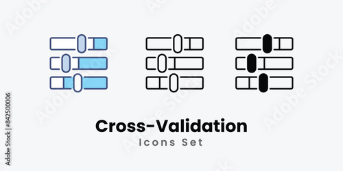 Cross-Validation icons vector set stock illustration photo