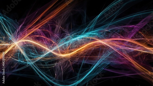 Fractal energy lights abstract background illustration