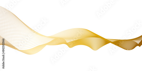 Abstract wavy lines flowing curve golden gradient color on transparent background. Abstract white background colorful lines. modern wavy stripes on white background isolated.