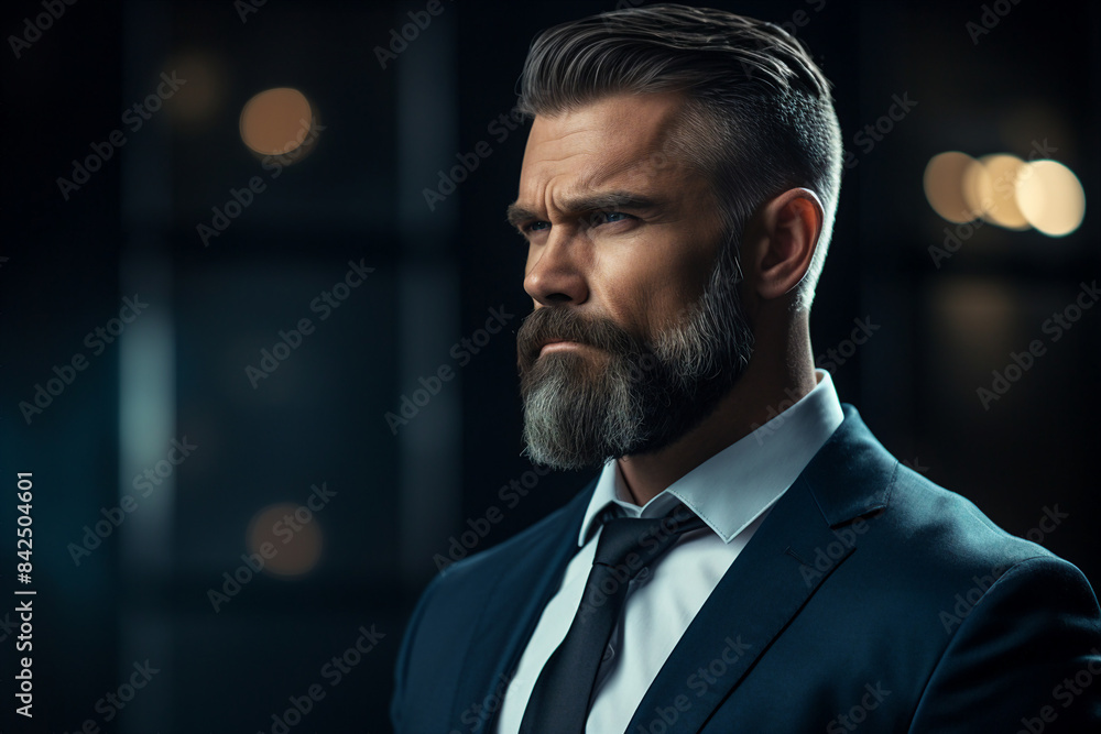 Portrait of a confident man in office working as chief company owner made with generative AI Portrait of a confident man in office working as chief company owner made with generative AI