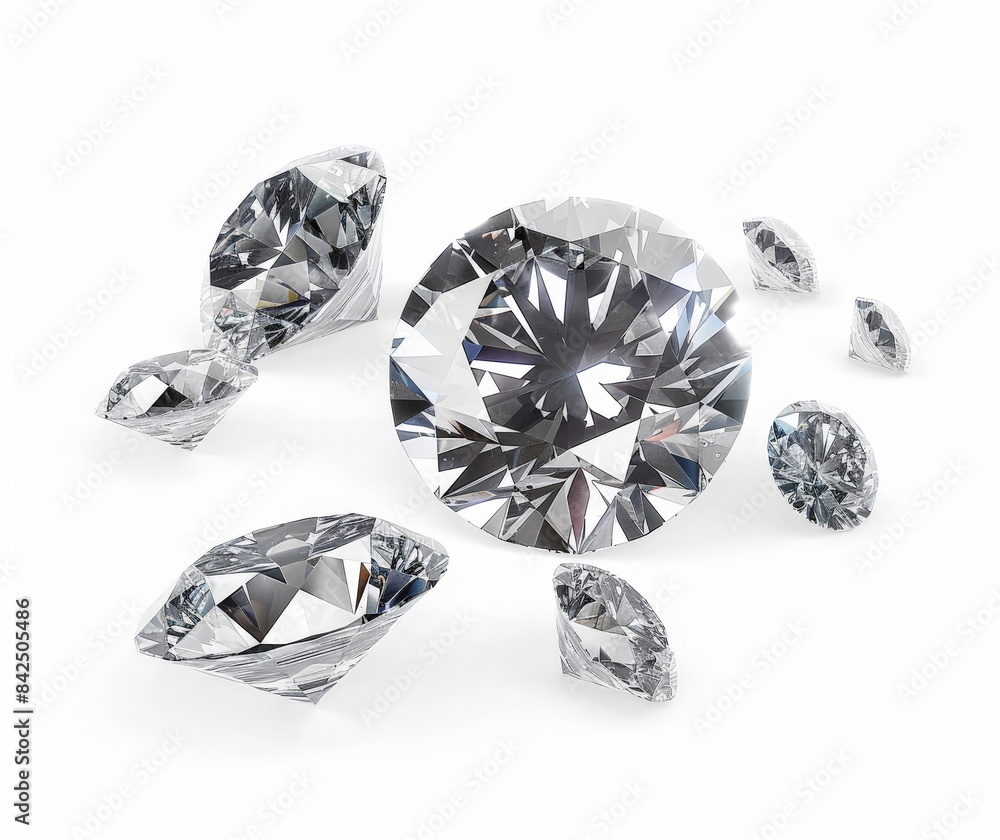 Pristine white background enhances the brilliance and clarity of the diamonds. Pristine white background enhances the brilliance and clarity of the diamonds.