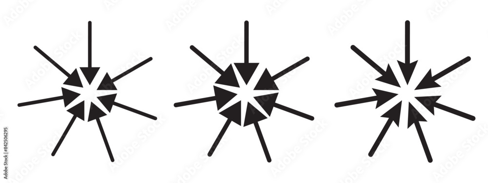 Inward arrow icon vector. Four Arrows icon sign symbol vector. Set of Arrow pointing centre. Inward arrow icon vector. Four Arrows icon sign symbol vector. Set of Arrow pointing centre.