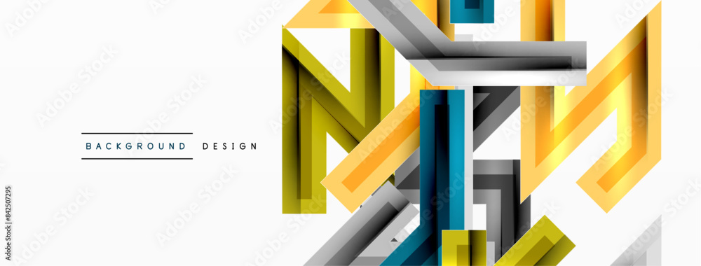 Line zig zag dynamic geometric abstract background. Colorful lines with shadow and light effects, various routes concept. Vector Illustration For Wallpaper, Banner, Background, Card Line zig zag dynamic geometric abstract background. Colorful lines with shadow and light effects, various routes concept. Vector Illustration For Wallpaper, Banner, Background, Card