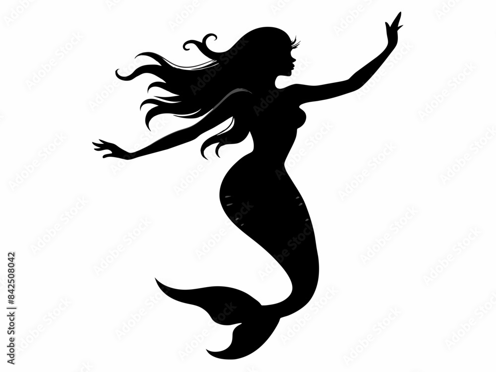 dancing-mermaid-black-silhouette-vector. dancing-mermaid-black-silhouette-vector.