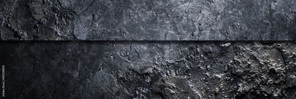 Fototapeta premium Grey Stone Concrete Texture Background. Dark Anthracite Stone Texture for Panoramic Banner
