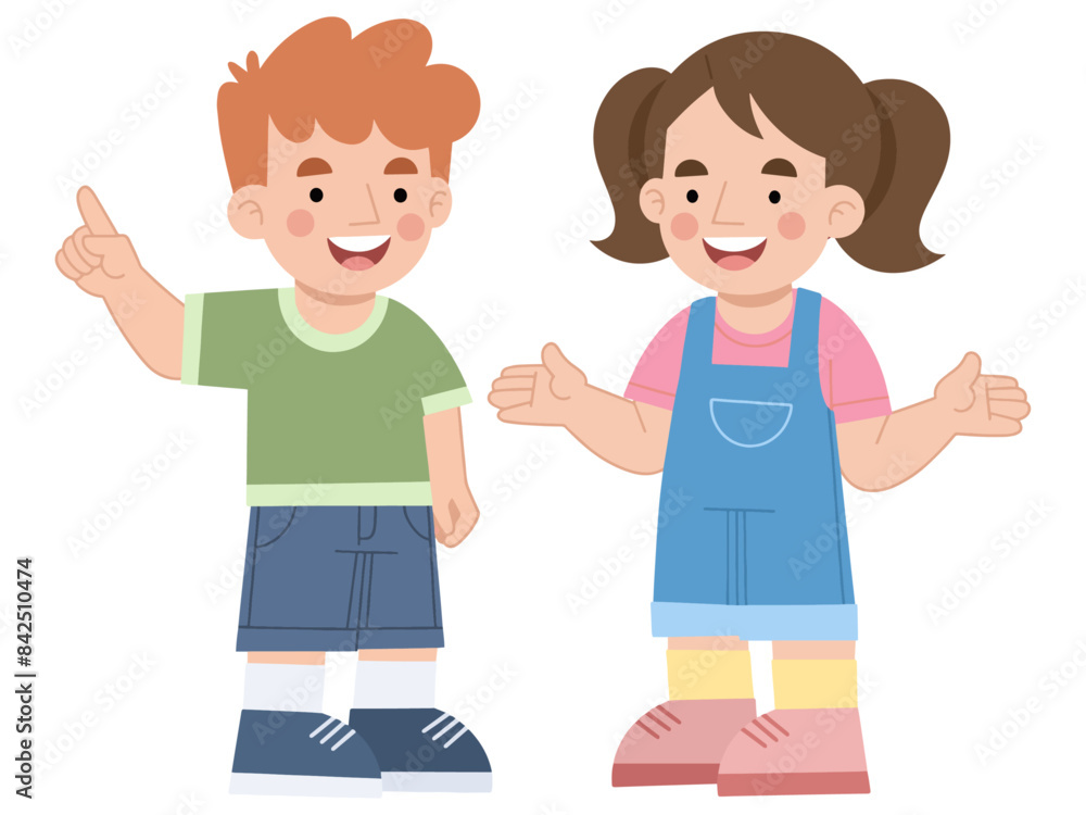 Boy and girl talking to each other vector illustration Boy and girl talking to each other vector illustration