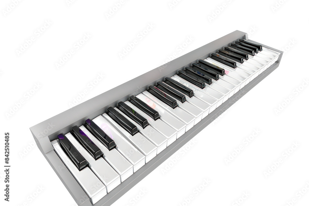Keyboard With Black Keys And White Keys, Musical Instrument, Clipart, Illustration, Isolated On Transparent Background. Keyboard With Black Keys And White Keys, Musical Instrument, Clipart, Illustration, Isolated On Transparent Background.