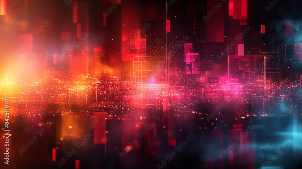 Abstract Digital Art with Vibrant Neon Lights and Geometric Shapes Abstract Digital Art with Vibrant Neon Lights and Geometric Shapes