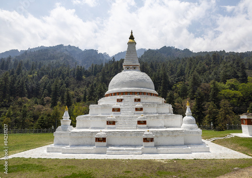 Chendebji Chorten Nepalese style stupa, Trongsa District, Trongsa, Bhutan photo