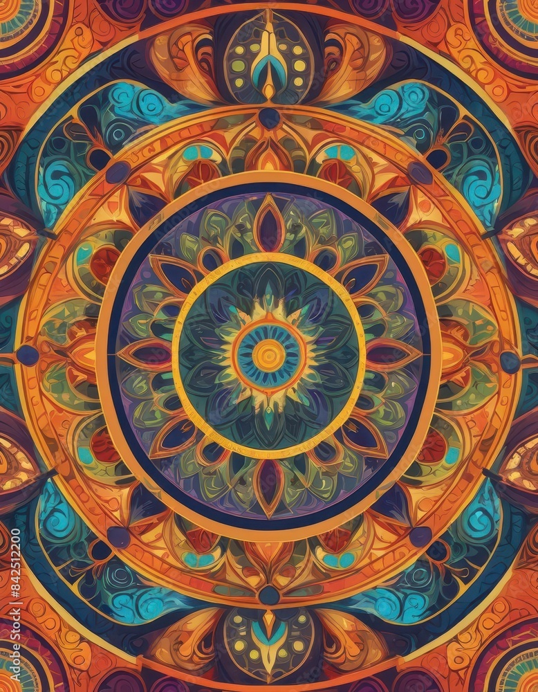 Fototapeta premium a painting of a flower with many colors