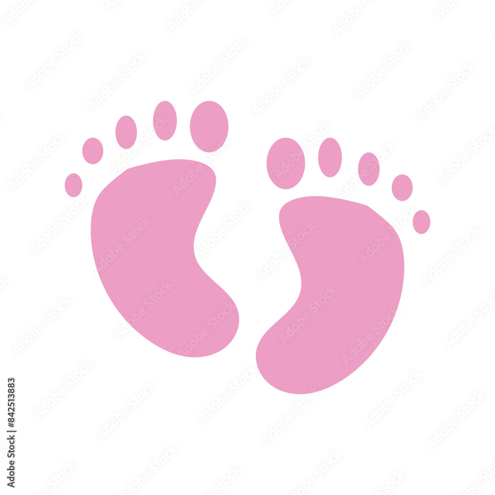 Baby Feet icon vector image. Can be used for Baby Shower.