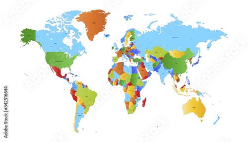 World map. Modern color vector map. Silhouette map.  © Pavel