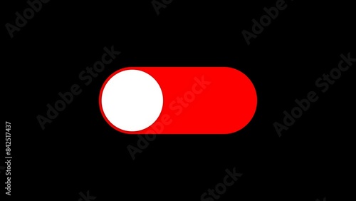 Switch on and off animation on transparent background