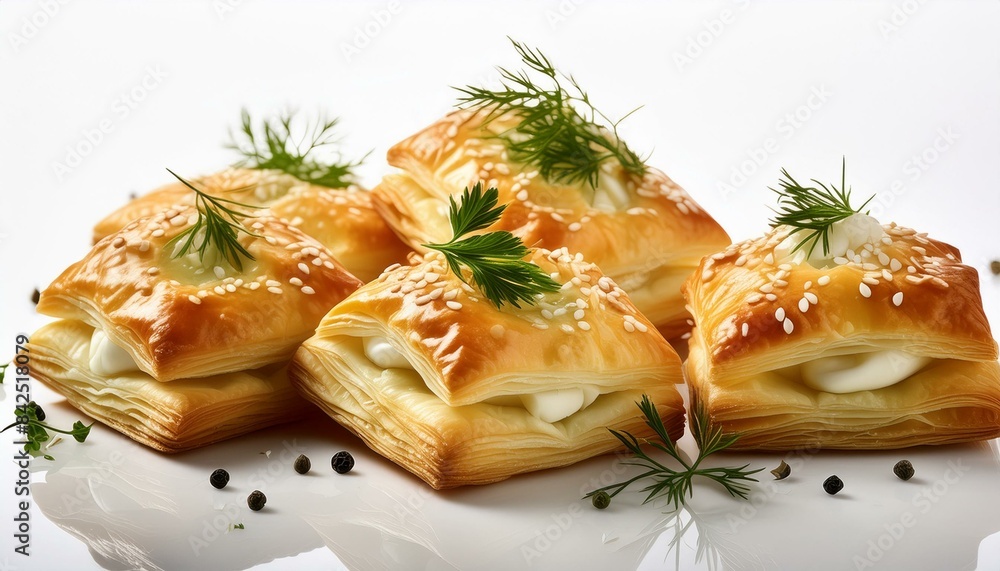 salty puff pastries, white background salty puff pastries, white background